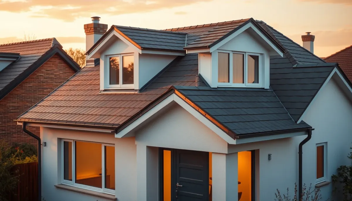 Maison individuelle avec toiture rénovée et isolation des combles par l'extérieur (sarking)