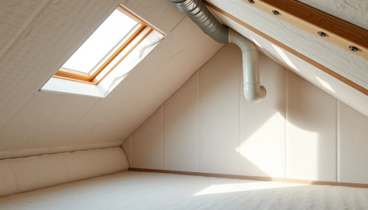 Combles rénovés avec une isolation neuve et une ventilation adaptée