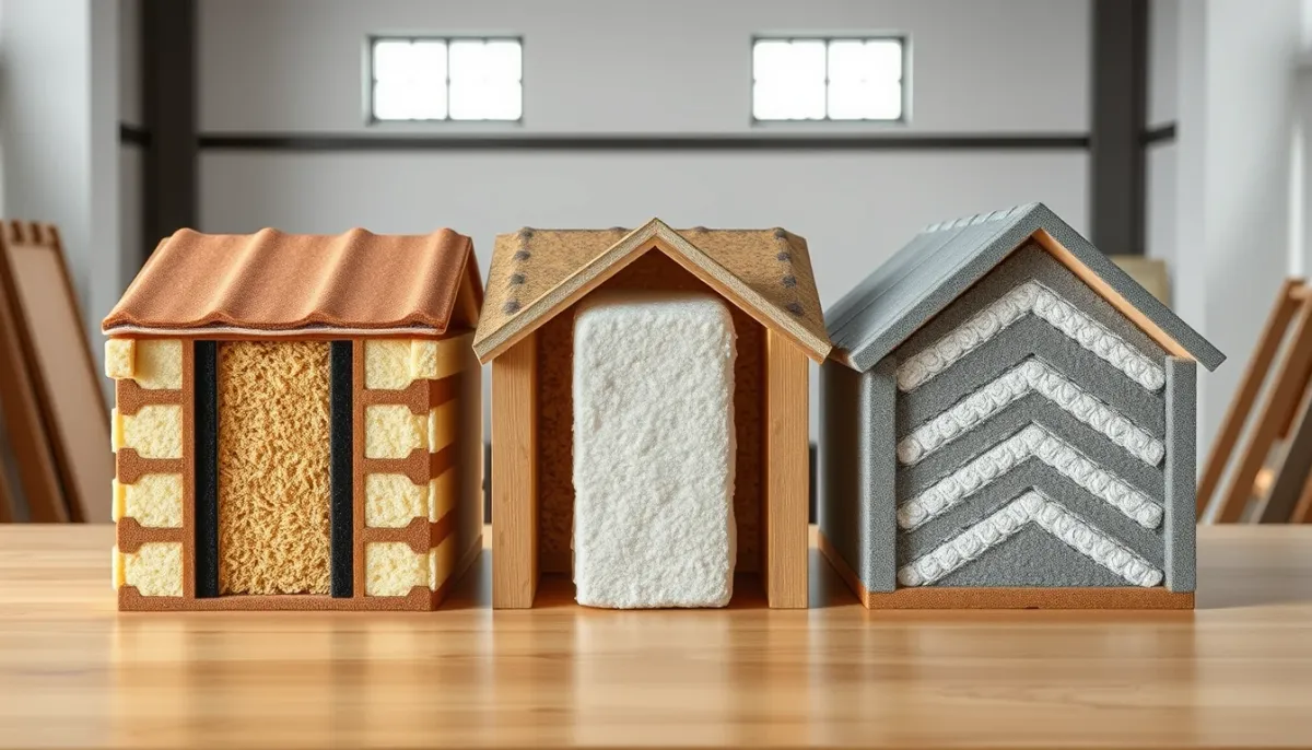 Comparatif visuel des trois techniques d'isolation de toiture : sarking, sous rampant et caisson chevronné