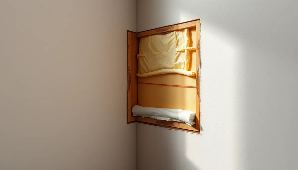 Coupe technique d'un mur isolé par l'intérieur montrant les différentes couches