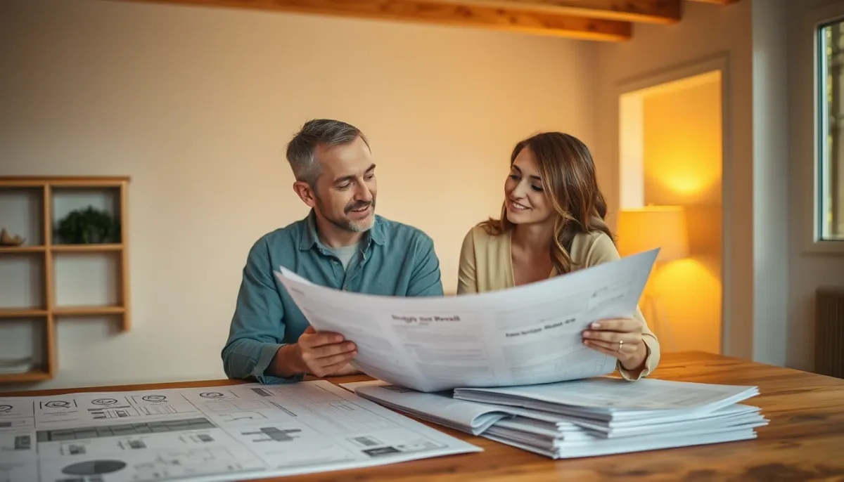 Couple comparant des échantillons d'isolants pour un projet de rénovation